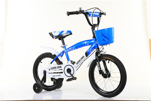 blue color kid bike