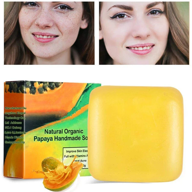 Natural Organic Papaya Handmade Dead Skin Remover Exfoliate Soap Bar