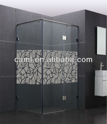 CAML good performance pivot door pattern glass shower screen