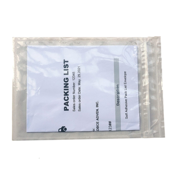 Custom Recycled Clear Travel FedEx DHL Self-Adhesive Packing List Envelopes with Zip Lock