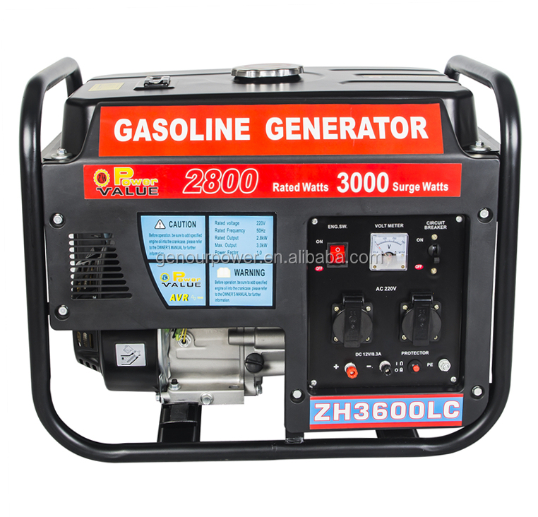 Power Value low noise united power generator gasoline with 168f engine