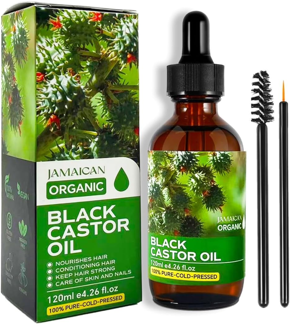 Wholesale private label Organic Pure Jamaican Black castor oil hair growth oil Castor Oil for hair eyelashes skin care