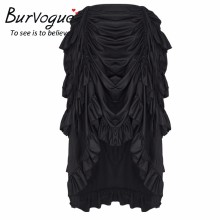 Burvogue Victorian Style Black Gothic Long Steampunk Corset Skirts Costumes Wholesale