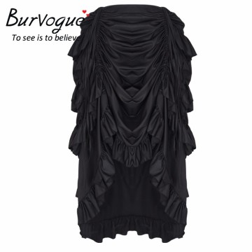 Burvogue Victorian Style Black Gothic Long Steampunk Corset Skirts Costumes Wholesale