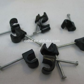 Black Coaxial Cable Clips Galvanised Masonry Nails