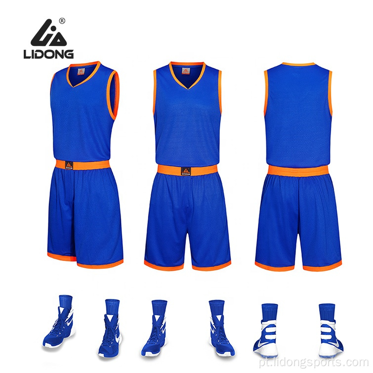 Novos uniformes de basquete de design barato terno uniforme de basquete