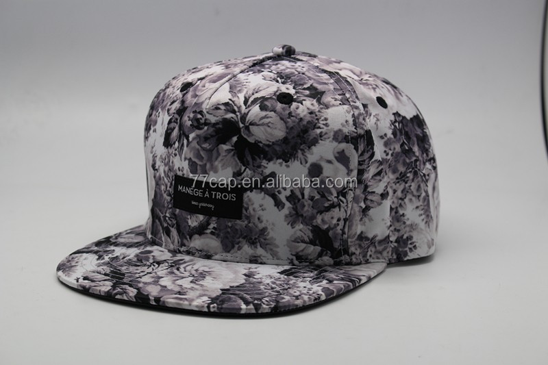 Hip Hop Style Cool Custom Sublimation Printed Flat Brim Bill Wholesale Hat and Cap