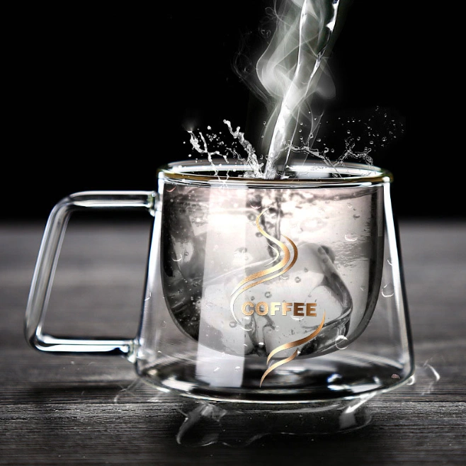 Glass Teacup High Borosilicate Transparent Thickened Heat Resistant Glass Coffee Cup