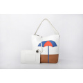 Fancy Stylish High-capacity Cowhide Bucket Bag For Girls