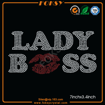 Lady Boss Lip rhinestone shirt transfers