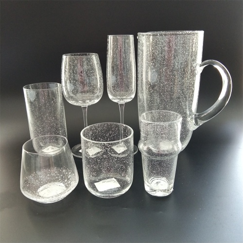 Clear bubble inside drinking glass set with factory price