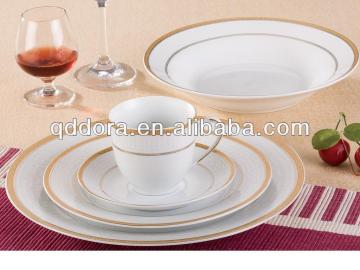 gold rim dinnerware set,white and gold dinner set,gold rim dinnerware