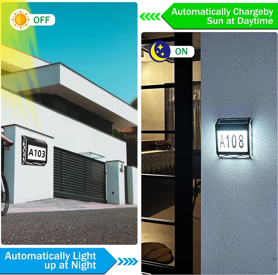 Waterproof Outdoor LED House Number Sign with Dusk Sensor