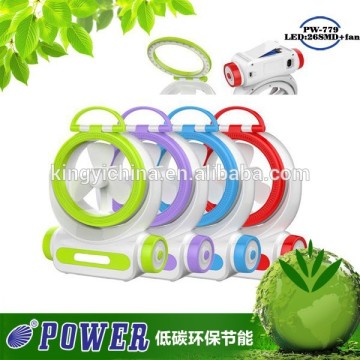 Table Emergency Rechargeable LED Lamp With Fan