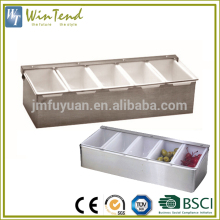 5 compartment condiment dispenser container plastic fruit condiment tray