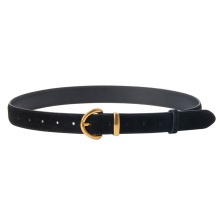 Black Leather Designer Belts for Women
