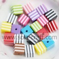 Pretty Colorful Factory Price 500Pcs Striped Solid 8MM Square Cube Alibaba Chunky Loose  Spacer Beads