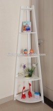 white MDF corner shelf
