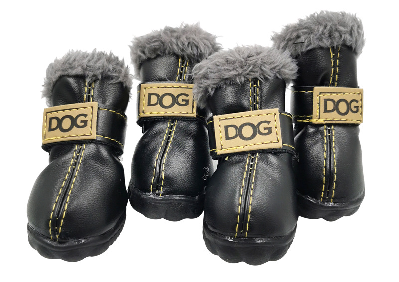 PU Leather Nonslip Pet Booties Winter Snow Dog Shoes Wholesale for Teacup Chihuahua Yorkie