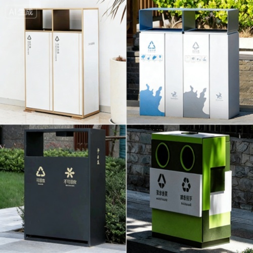 Durable Metal Garbage Container for Commercial Spaces