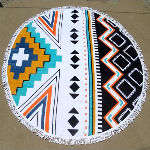 Turkish 100% Cotton Round Beach Towel