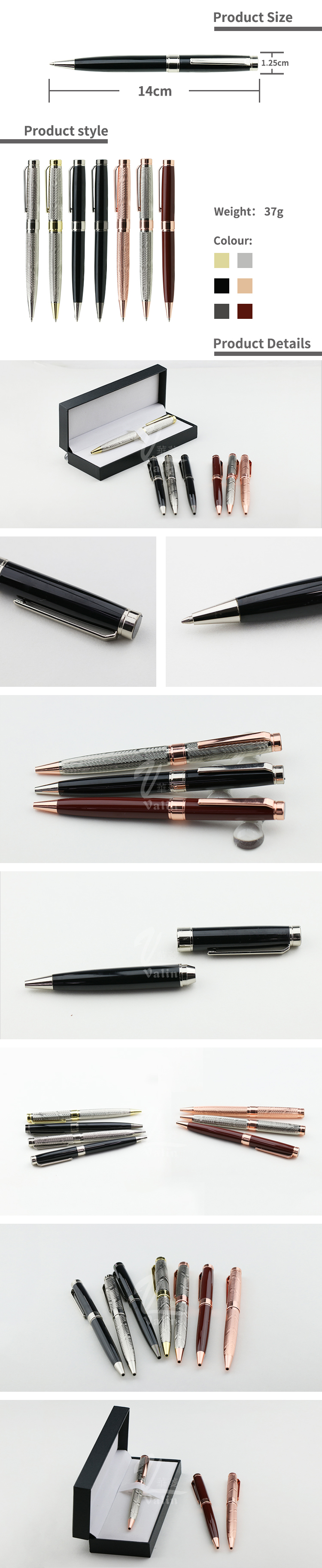 Good quality branded free ink refill bal pens with printed logo