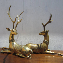 Best selling cast ornamental antique metal bronze brass deer sculptures