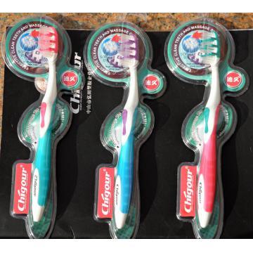 CHIGOUR BEST ORAL CARE DOUBLE ACTION ADUTL TOOTHBRUSHES;SLIP-RESIST