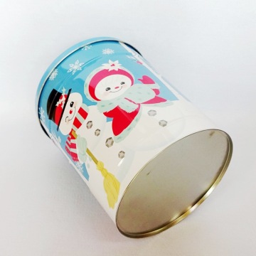 custom printing tin bucket packing food round big tin box wholesale