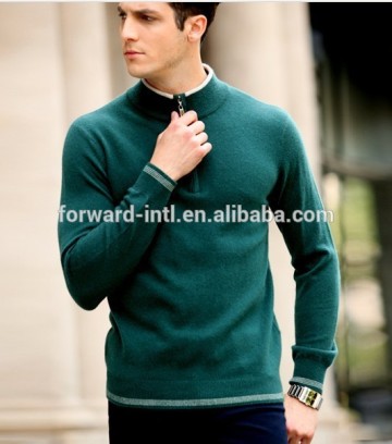 Fashion green zipper men sweater 2014