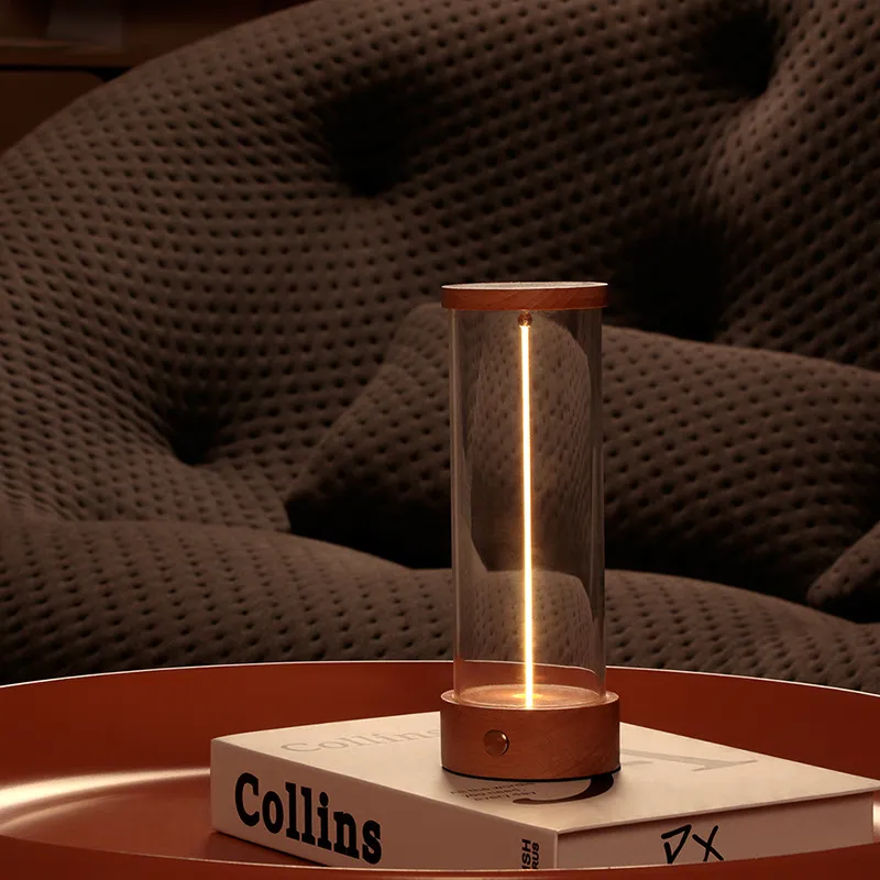 Sleek Rechargeable Bedside Night Light with Magnetic Modern Ambient Lighting
