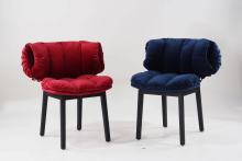 Modern design fabric metal legs restaurant dining chairs