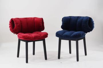 Modern design fabric metal legs restaurant dining chairs