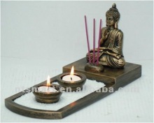 Buddha Incense Candle Holder on Plate