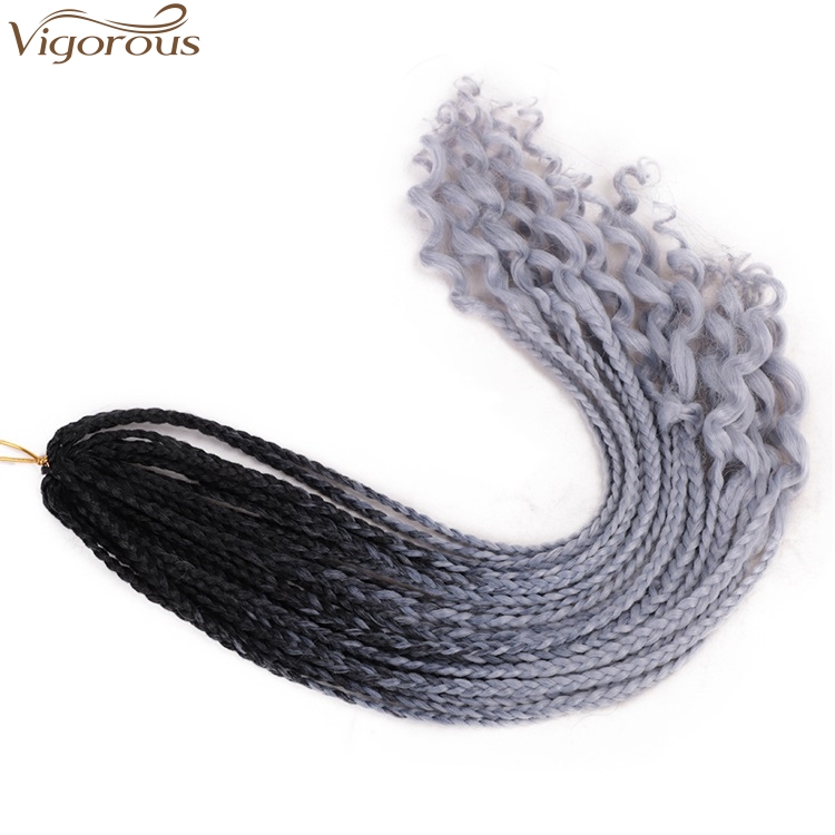 Vigorous 24 Inches11Color Ombre Braiding Hair Faux Locs Crochet Braids Soft Natural Soft Synthetic Hair Extension Goddess Locks