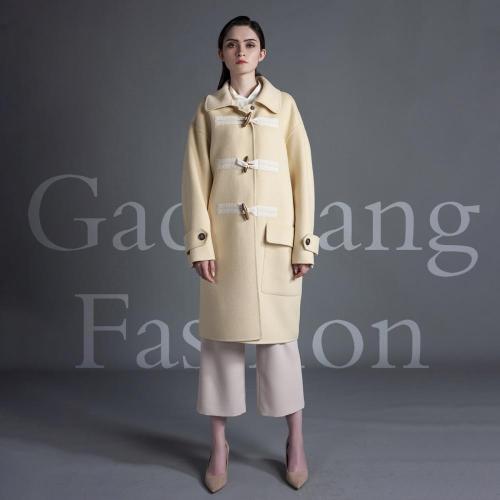 Lemon yellow cashmere overcoat