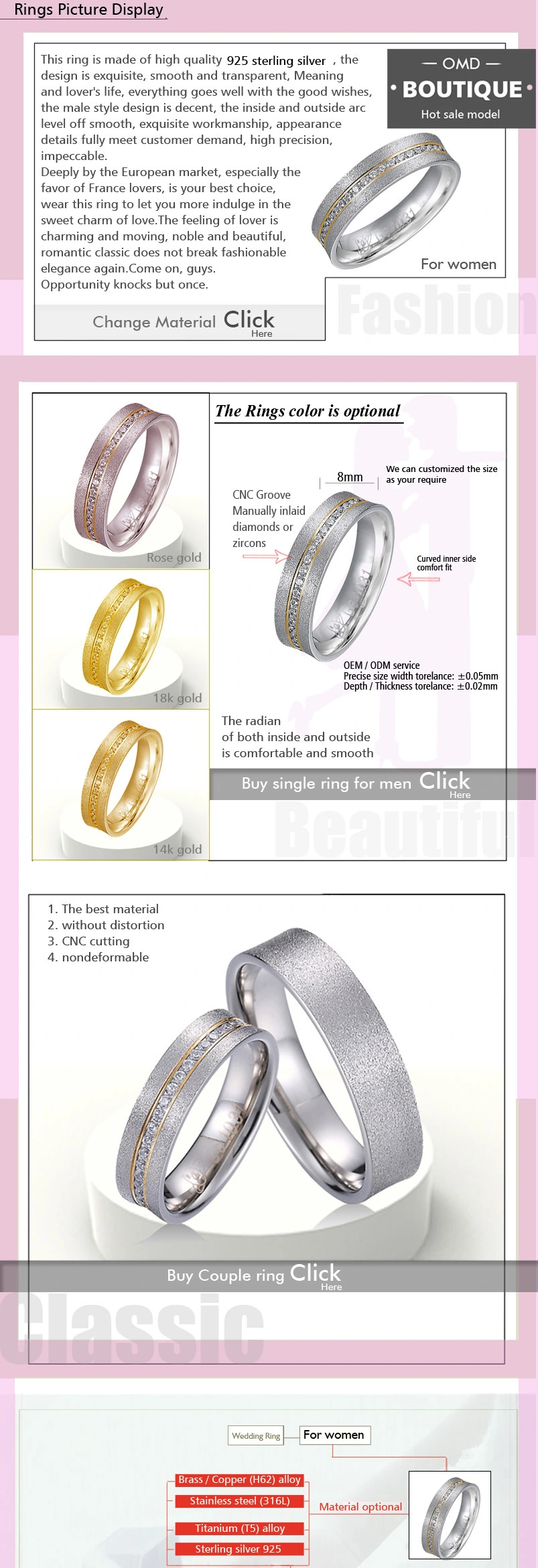 Rings for Men Silver Ring Moissanite Ring