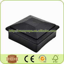 Post railing square plastic end caps for wood plastic material