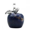 Handmade Craved 20MM Sodalite Apple Pendant Necklace