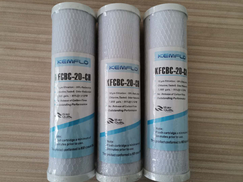 Active carbon water filter for RO water purifier