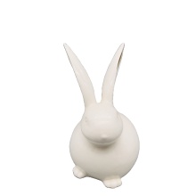 Handmade White Porcelain Rabbit Figurines with Gold Ears - Custom Logo Available