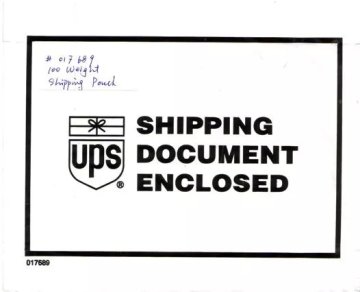 UPS Shipping document envelope