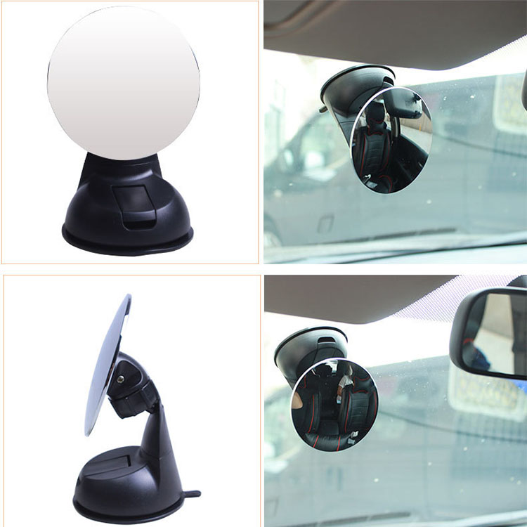 LED & Solar Suction Cup på vindrutan Baby Car View Mirror Mini Safety Mirror