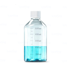 Clear Square Plastic Microbial Culture Bottle for Cell Tissue Culture