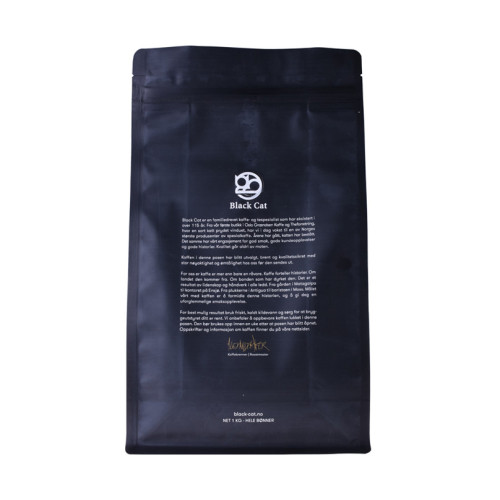 Bio genanvendelige 12 oz matte sorte kaffeposer