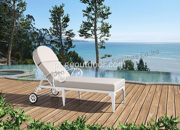 Chaise Lounge Chair ao ar livre com coxim