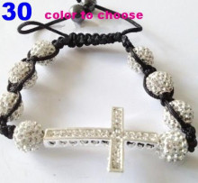 Cross Charm Bracelets For Women White Shamballa Bracelet