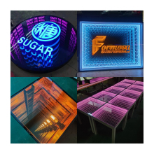 Thousand Layer Mirror Neon Light Box with Customizable Text