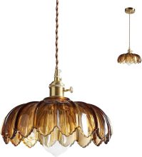 Amber fruit dish glass lampshade dining pendant lamp