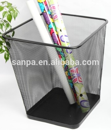 2014 Colored Unique Metal Mesh Square Dusty Bin Trash Cans